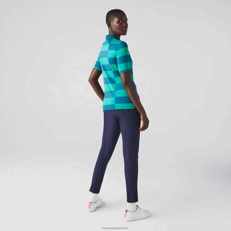 Lacoste sport gestreepte jersey golfsweater 0828H2489 groen kxd vrouwen