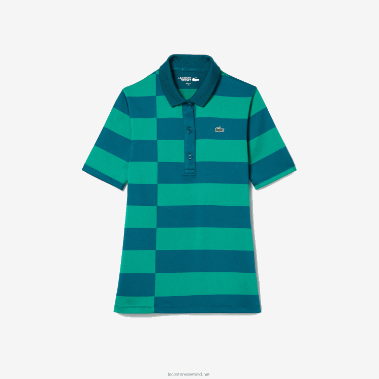 Lacoste sport gestreepte jersey golfsweater 0828H2489 groen kxd vrouwen