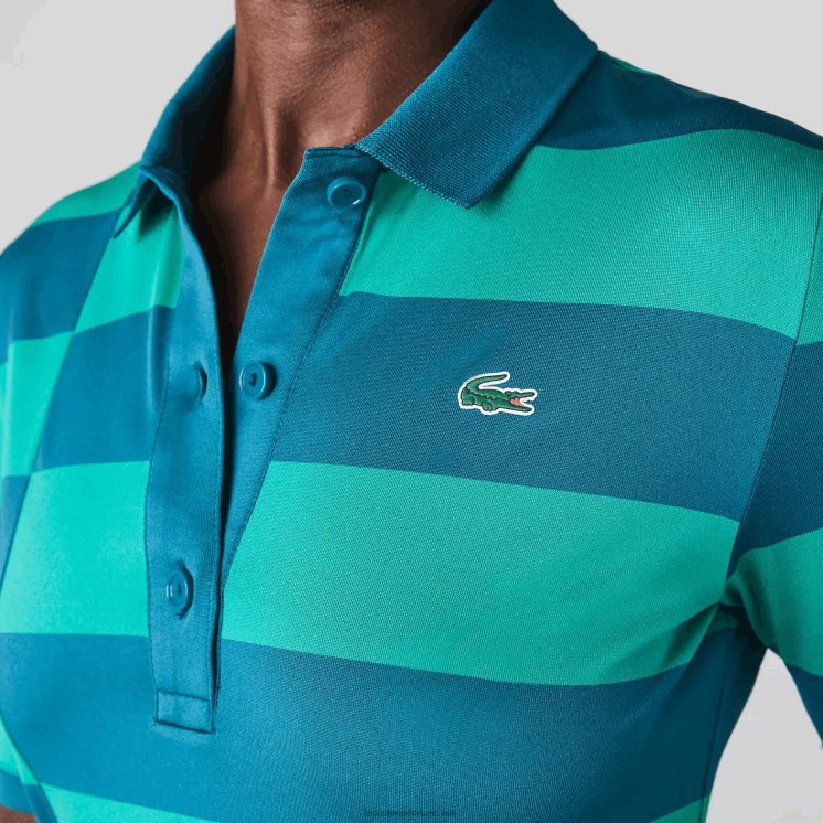 Lacoste sport gestreepte jersey golfsweater 0828H2489 groen kxd vrouwen