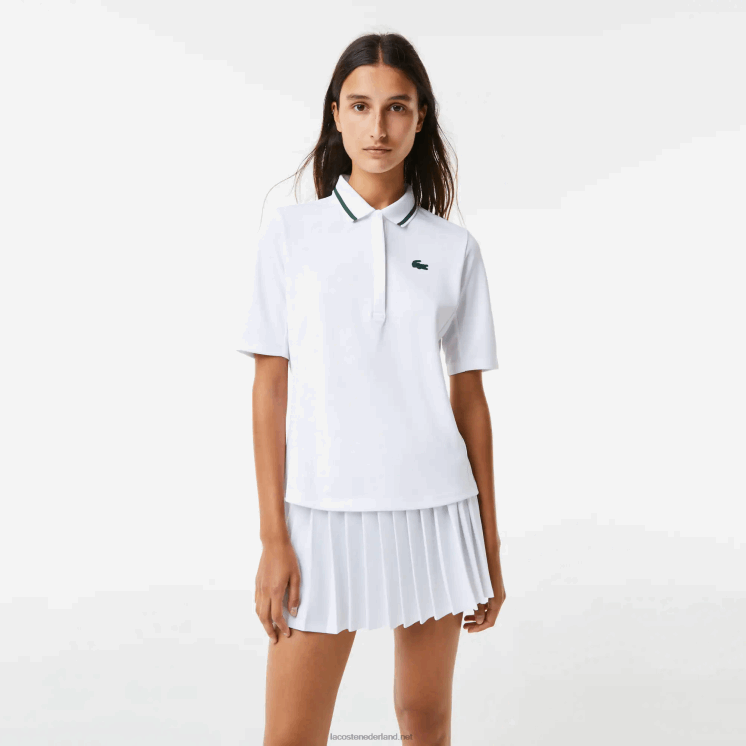Lacoste sport thermoregulerende piqué tennispolo 0828H2461 wit groen pb4 vrouwen