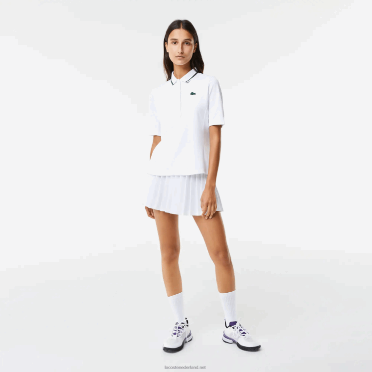 Lacoste sport thermoregulerende piqué tennispolo 0828H2461 wit groen pb4 vrouwen