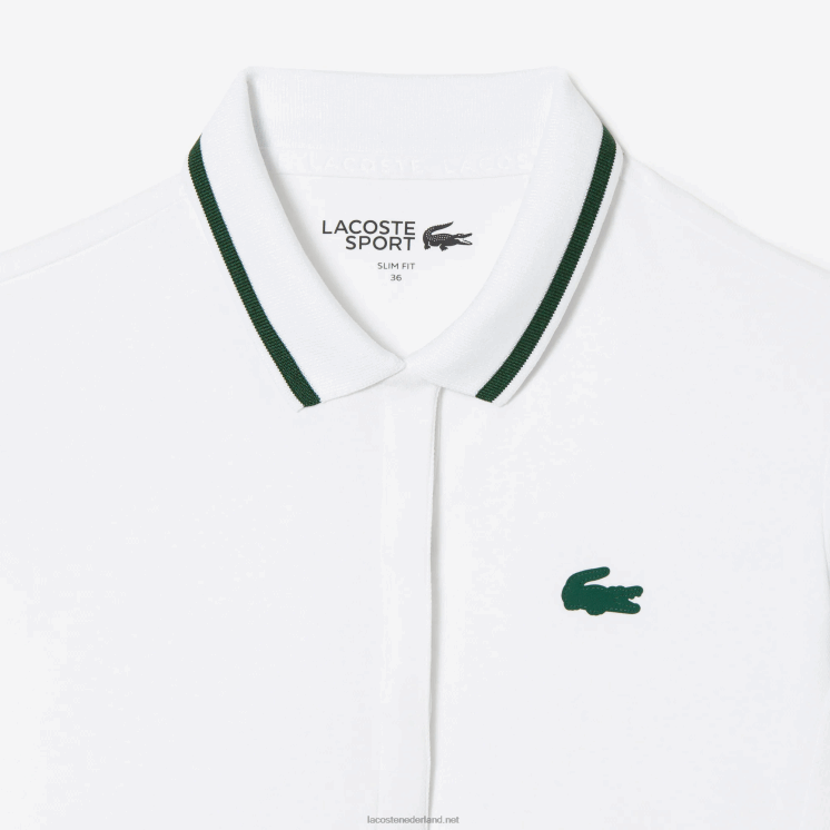 Lacoste sport thermoregulerende piqué tennispolo 0828H2461 wit groen pb4 vrouwen