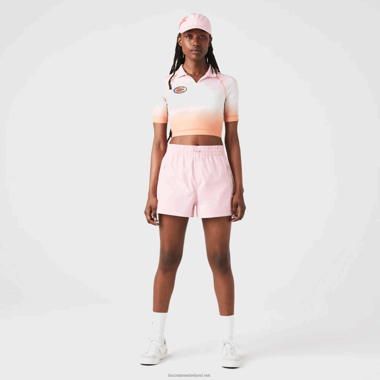 Lacoste sport zomerpakket korte gradiënt en stretch polo 0828H2499 roze wit oranje dfk vrouwen
