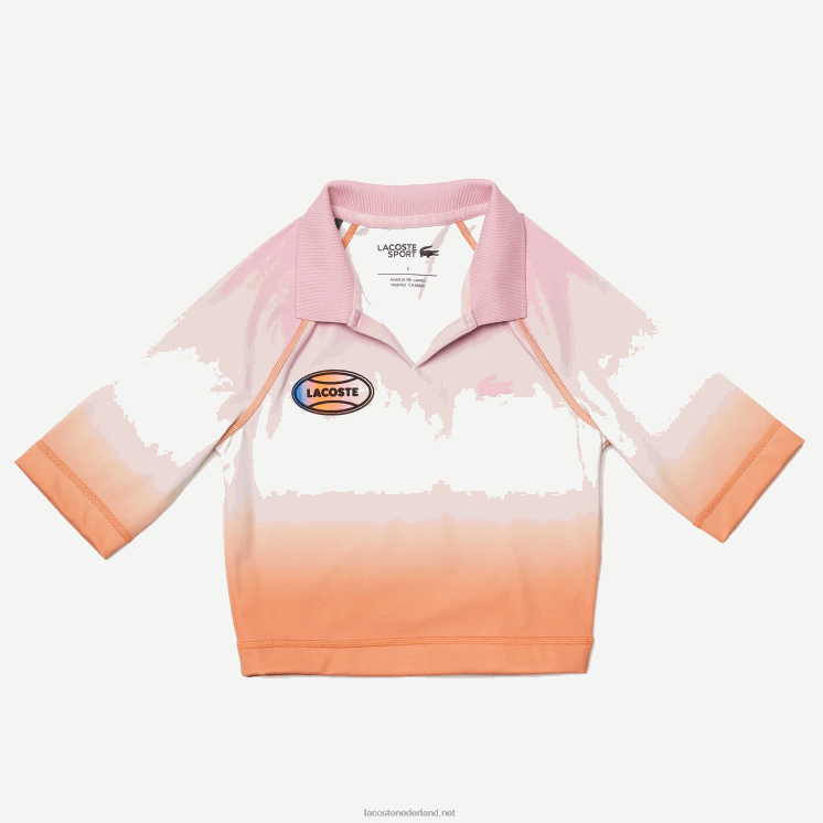 Lacoste sport zomerpakket korte gradiënt en stretch polo 0828H2499 roze wit oranje dfk vrouwen