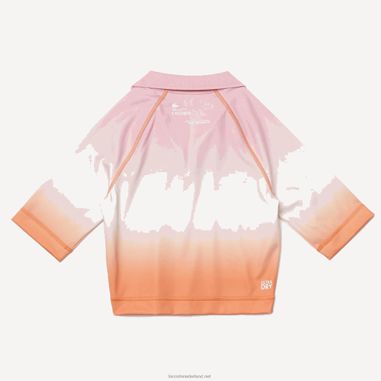 Lacoste sport zomerpakket korte gradiënt en stretch polo 0828H2499 roze wit oranje dfk vrouwen