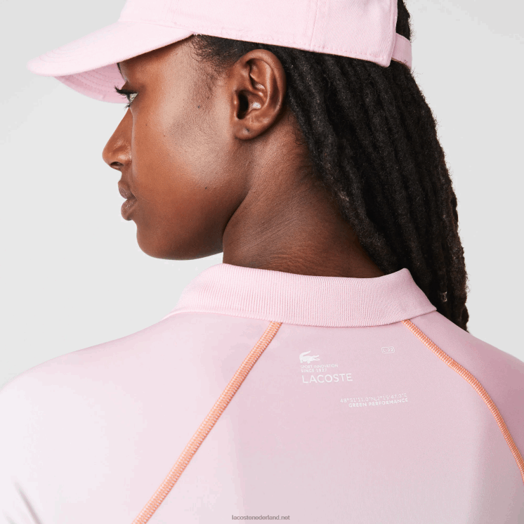 Lacoste sport zomerpakket korte gradiënt en stretch polo 0828H2499 roze wit oranje dfk vrouwen