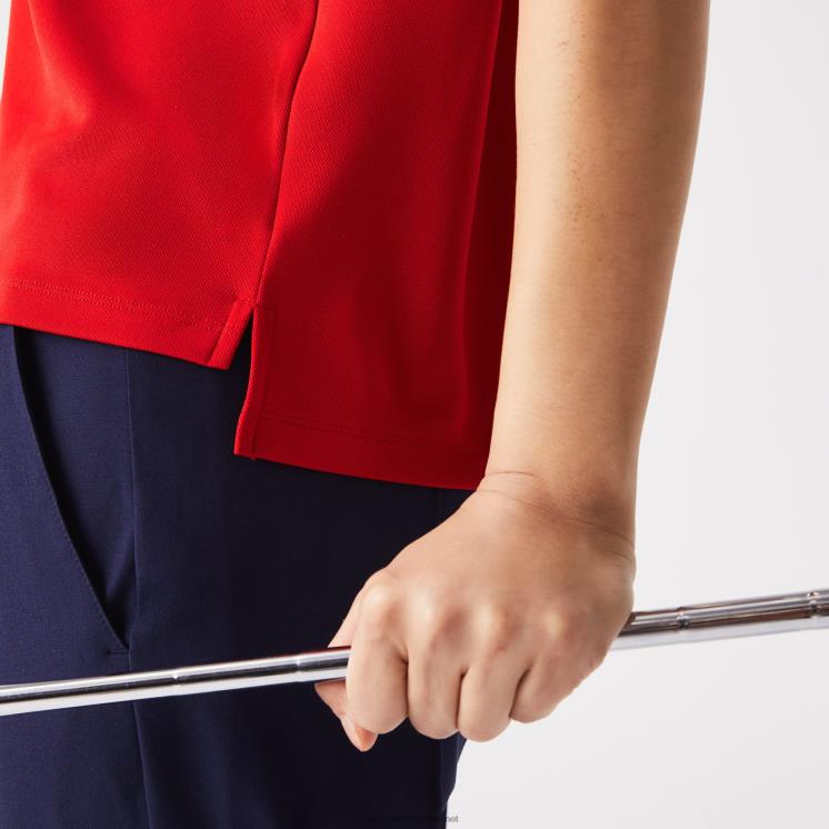 Lacoste sportieve golfpolo met ritssluiting 0828H2465 rood bordeaux z50 vrouwen