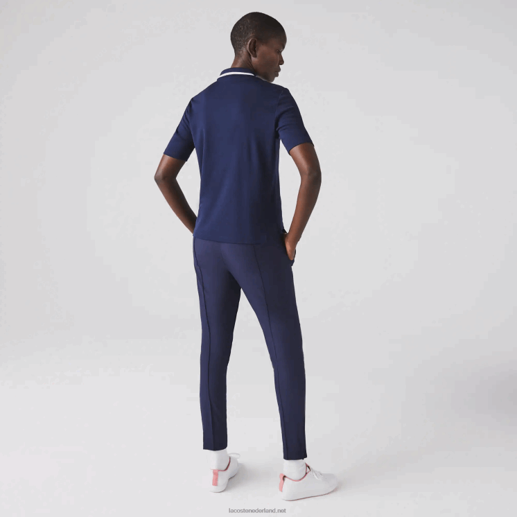 Lacoste sportieve golfpolo met ritssluiting 0828H2466 marineblauw wit 525 vrouwen