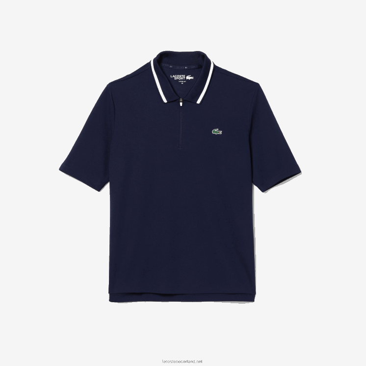 Lacoste sportieve golfpolo met ritssluiting 0828H2466 marineblauw wit 525 vrouwen