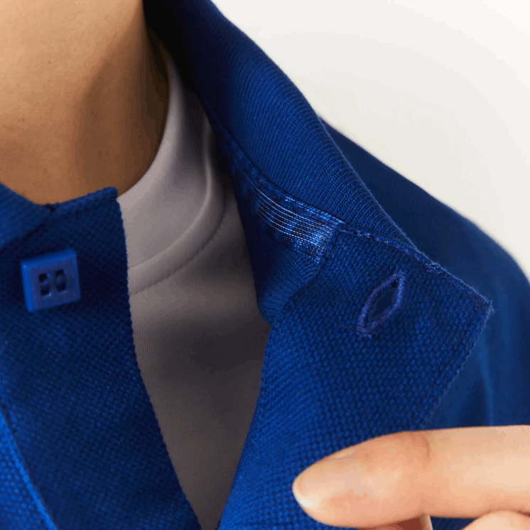 lacoste x minecraft polo van biologisch katoen met klassieke pasvorm 0828H942 blauwe bdm vrouwen