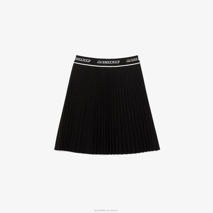 Lacoste geplooide rok met elastische taille 0828H2352 zwart 031 vrouwen