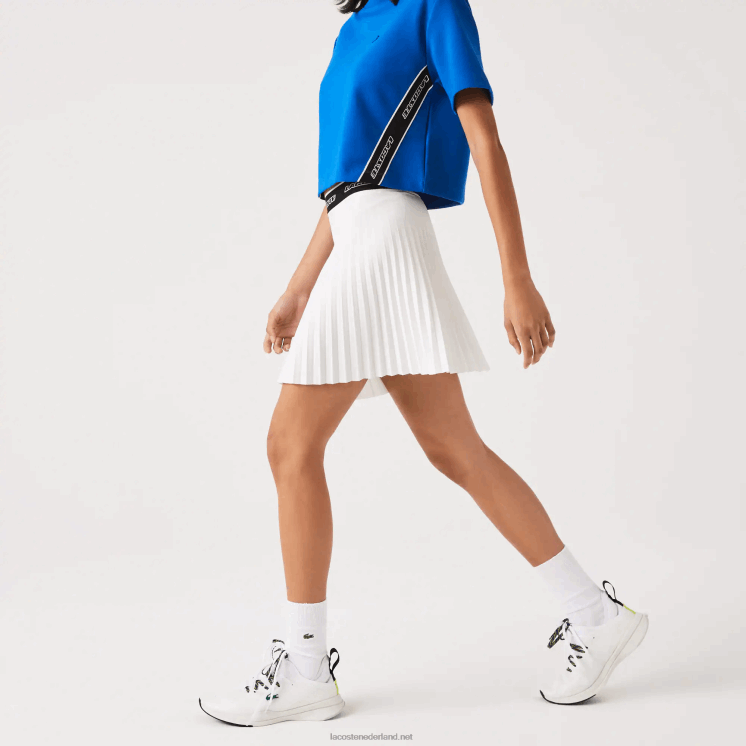 Lacoste geplooide rok met elastische taille 0828H2353 wit 70v vrouwen