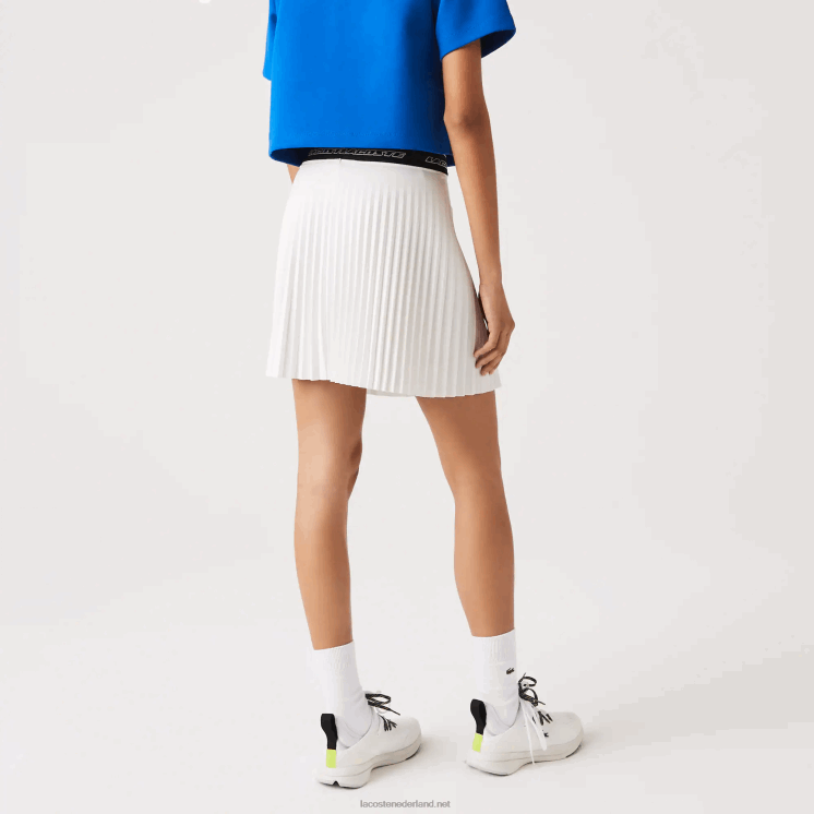 Lacoste geplooide rok met elastische taille 0828H2353 wit 70v vrouwen