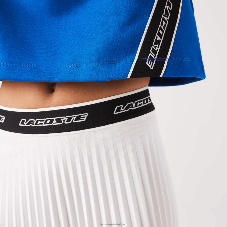 Lacoste geplooide rok met elastische taille 0828H2353 wit 70v vrouwen