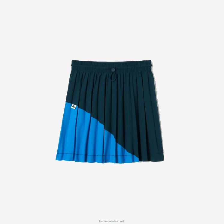 Lacoste nylon plooirok met kleurvlakken 0828H2595 blauw bah vrouwen