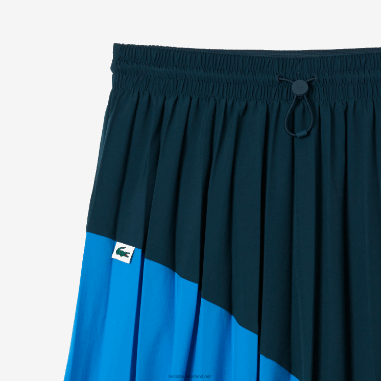 Lacoste nylon plooirok met kleurvlakken 0828H2595 blauw bah vrouwen
