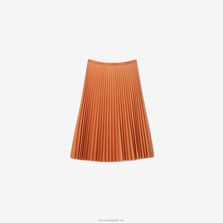 Lacoste soepelvallende geplooide rok met elastische taille 0828H2599 oranje ww vrouwen