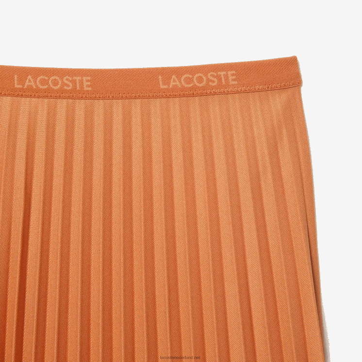 Lacoste soepelvallende geplooide rok met elastische taille 0828H2599 oranje ww vrouwen