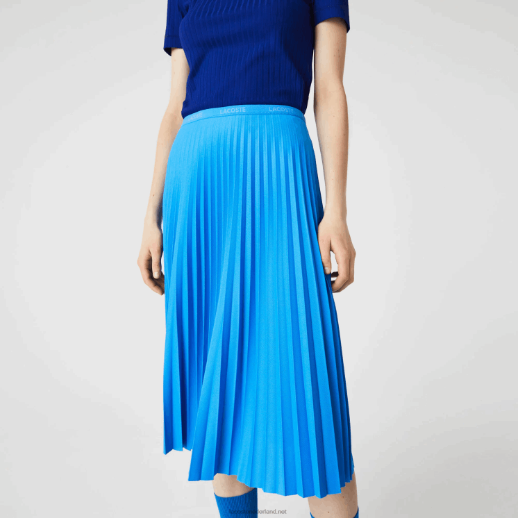 Lacoste soepelvallende geplooide rok met elastische taille 0828H2600 blauwe tv vrouwen