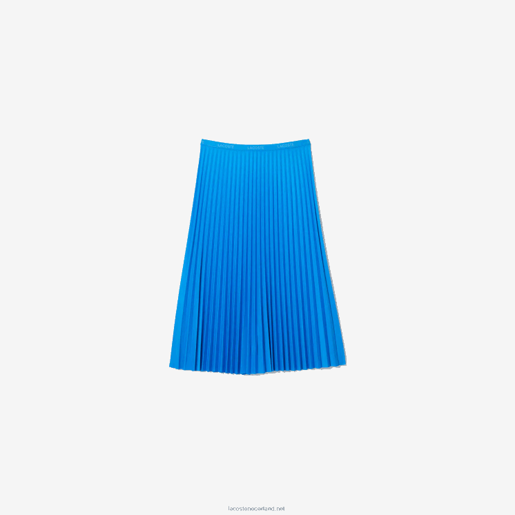 Lacoste soepelvallende geplooide rok met elastische taille 0828H2600 blauwe tv vrouwen