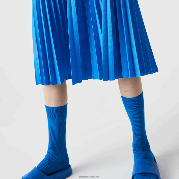 Lacoste soepelvallende geplooide rok met elastische taille 0828H2600 blauwe tv vrouwen