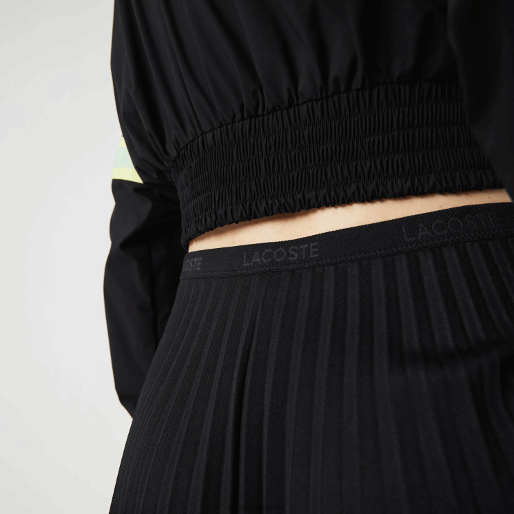 Lacoste soepelvallende geplooide rok met elastische taille 0828H2601 zwart 031 vrouwen