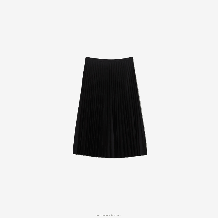 Lacoste soepelvallende geplooide rok met elastische taille 0828H2601 zwart 031 vrouwen