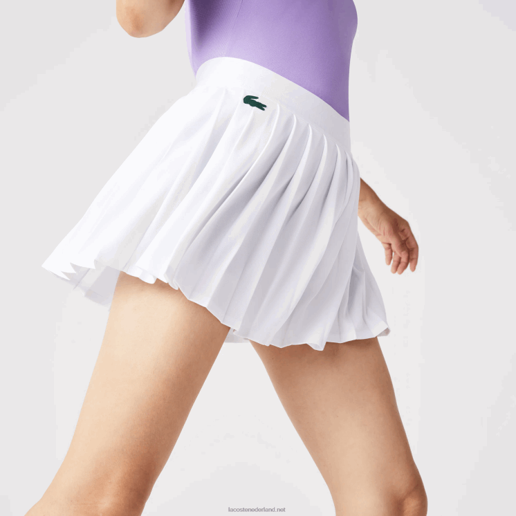 Lacoste sport ingebouwde korte geplooide tennisrok 0828H2582 wit groen 737 vrouwen