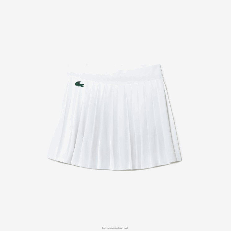 Lacoste sport ingebouwde korte geplooide tennisrok 0828H2582 wit groen 737 vrouwen