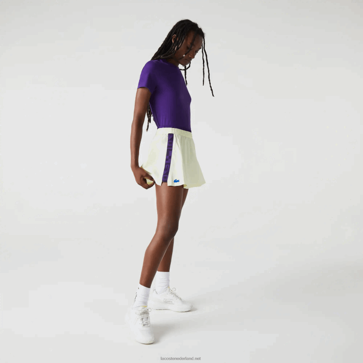 Lacoste sport ingebouwde korte tennisrok 0828H2592 geel paars 4xk vrouwen