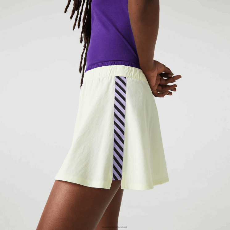 Lacoste sport ingebouwde korte tennisrok 0828H2592 geel paars 4xk vrouwen