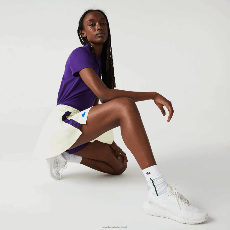 Lacoste sport ingebouwde korte tennisrok 0828H2592 geel paars 4xk vrouwen