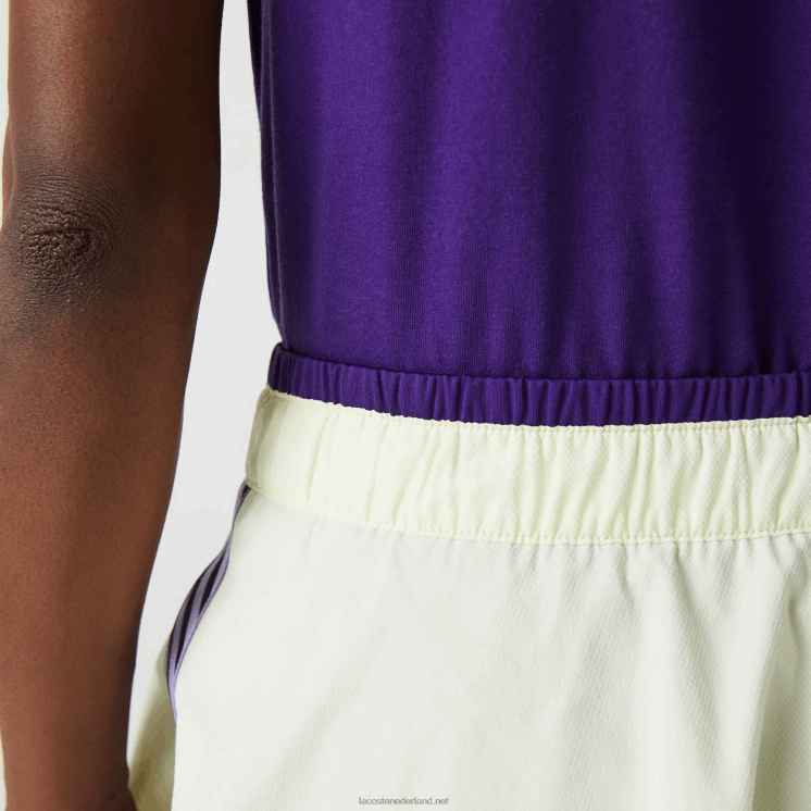 Lacoste sport ingebouwde korte tennisrok 0828H2592 geel paars 4xk vrouwen