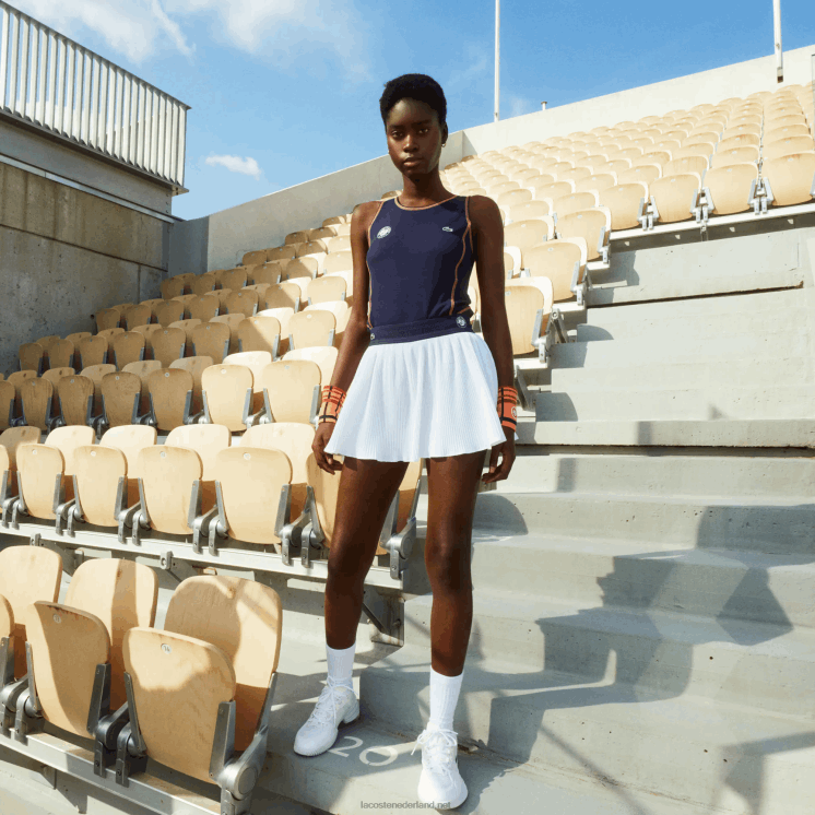 Lacoste sport roland garros ingebouwde shorts rok 0828H2602 wit marineblauw 522 vrouwen