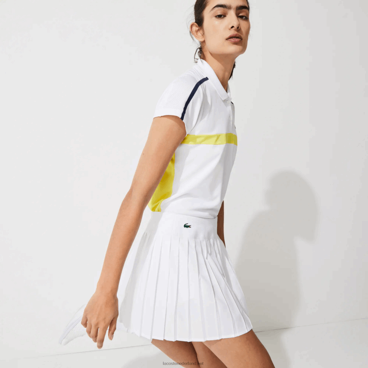 Lacoste sport tennis technische mesh plooirok 0828H2612 witte z92 vrouwen