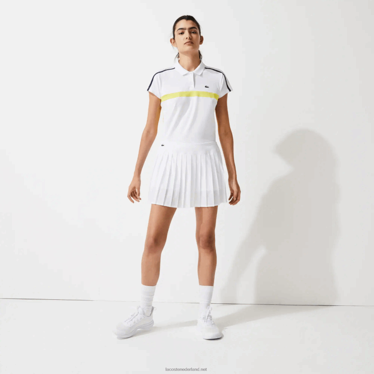 Lacoste sport tennis technische mesh plooirok 0828H2612 witte z92 vrouwen