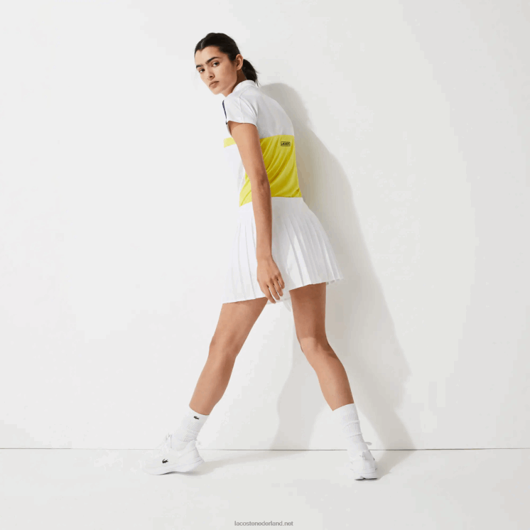 Lacoste sport tennis technische mesh plooirok 0828H2612 witte z92 vrouwen