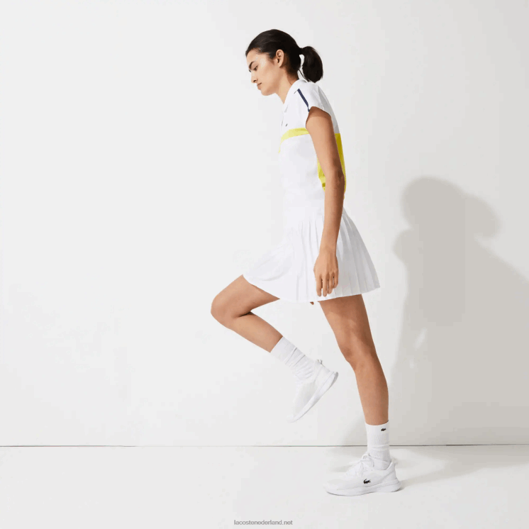 Lacoste sport tennis technische mesh plooirok 0828H2612 witte z92 vrouwen