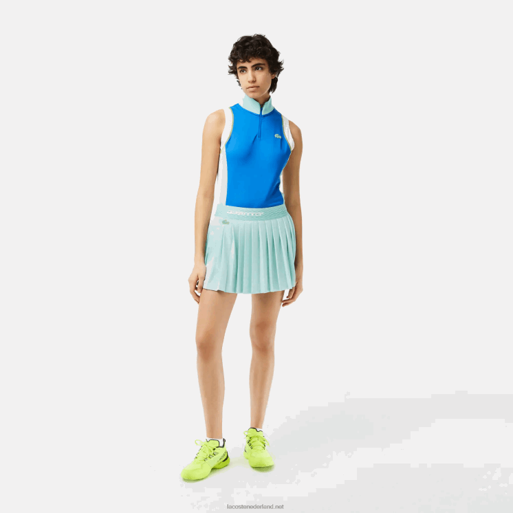 Lacoste tennis plooirokken met ingebouwde shorts 0828H2389 lichtgroen geel tid vrouwen