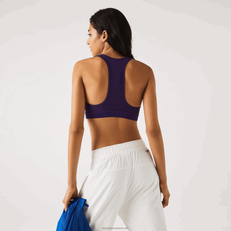 Lacoste sport BH van gerecycled polyester met colourblocking 0828H2576 geel paars 5kj vrouwen