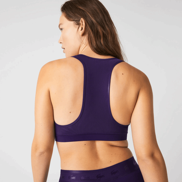 Lacoste sport BH van gerecycled polyester met colourblocking 0828H2576 geel paars 5kj vrouwen