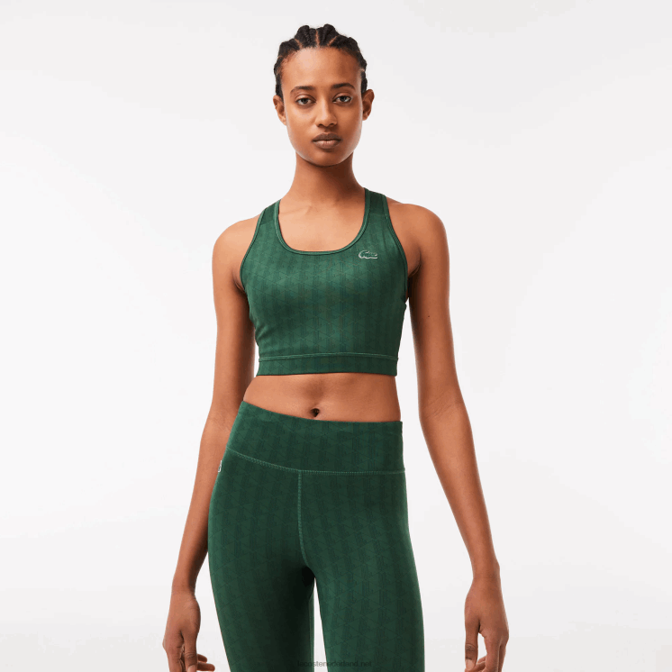 Lacoste sport bedrukte sportbeha 0828H2577 groen d1r vrouwen