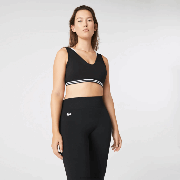 Lacoste sport contrastaccenten sportbeha 0828H2598 zwart wit zwart 6kj vrouwen
