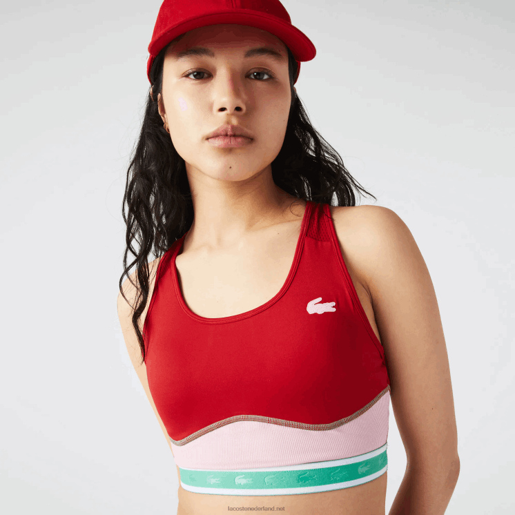 Lacoste sport racerback sportbeha 0828H2584 rood roze groen bx0 vrouwen