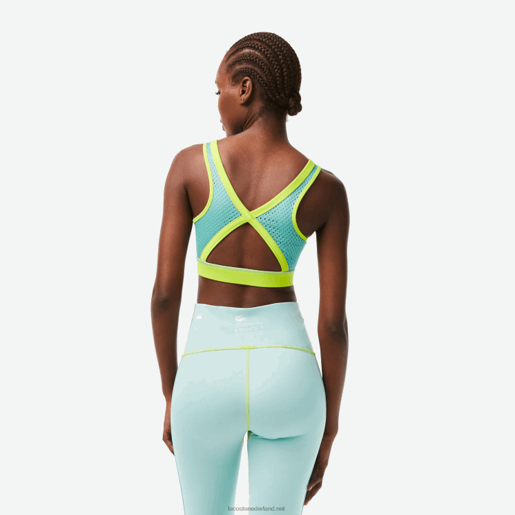 Lacoste sport ultra-dry gerecycled polyester sportbeha 0828H2454 geel groen ja vrouwen