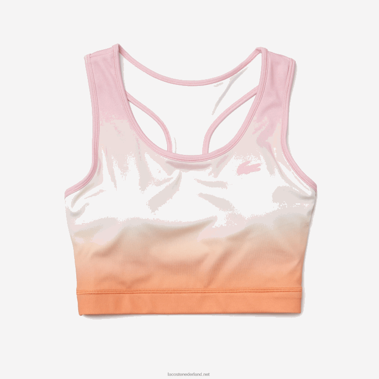 Lacoste sport zomerpak sportbeha met racerback 0828H2572 roze wit oranje dfk vrouwen