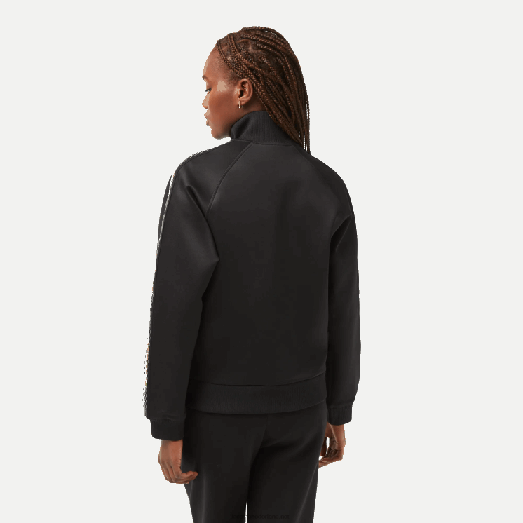 Lacoste losvallend sweatshirt met rits en logostreep 0828H2397 zwart 031 vrouwen