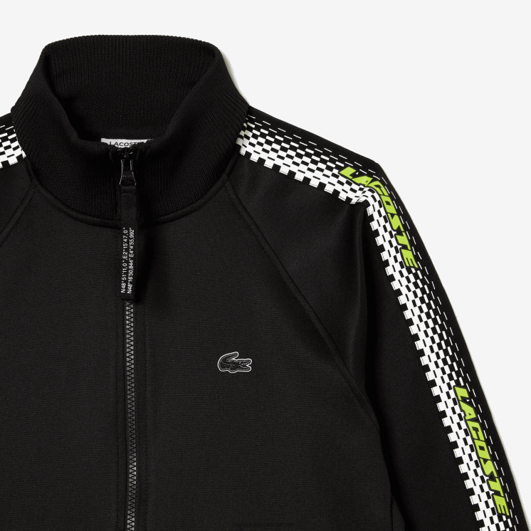 Lacoste losvallend sweatshirt met rits en logostreep 0828H2397 zwart 031 vrouwen