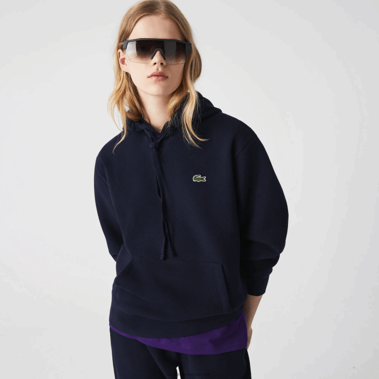 Lacoste losvallend sweatshirt van een katoenmix met capuchon 0828H2527 marineblauw 166 vrouwen
