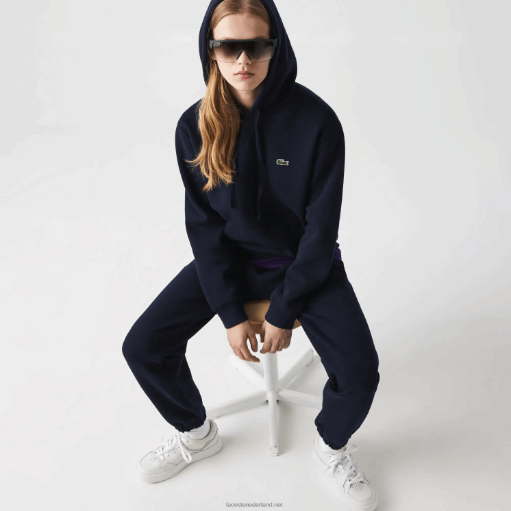 Lacoste losvallend sweatshirt van een katoenmix met capuchon 0828H2527 marineblauw 166 vrouwen